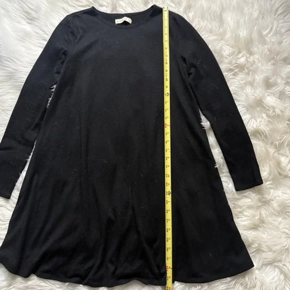 Abercrombie & Fitch Knit Long Sleeve Shirt Dress Black Size Medium - Picture 6 of 8